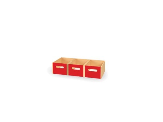 Image de 3 grands bacs en bois - rouge