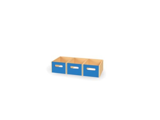 Image de 3 grands bacs en bois - bleu