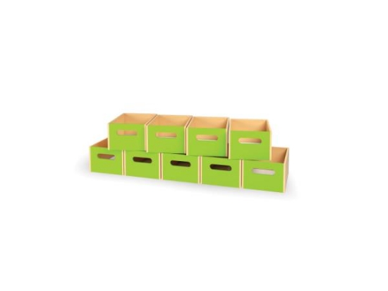 Image de 9 grands bacs en bois - Vert