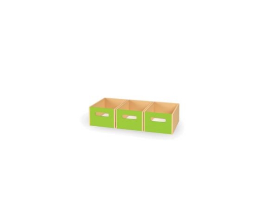 Image de 3 grands bacs en bois - Vert