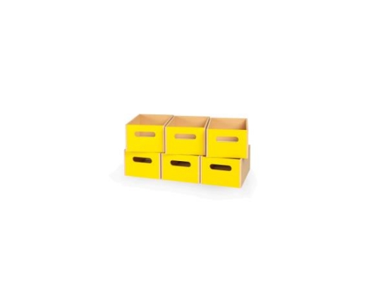 Image de 6 grands bacs en bois - Jaune