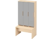 Image de Portes avec poignée pour vestiaire Vita 3 - gris