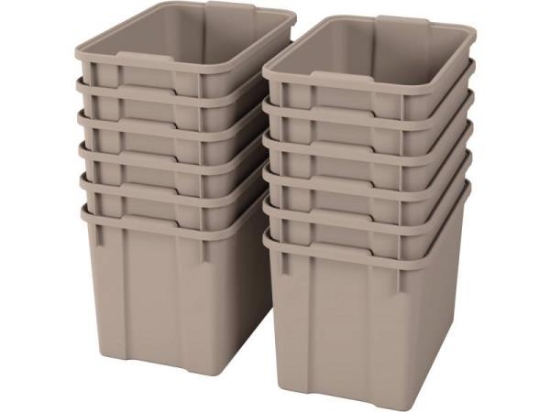 Image de Bacs en plastique extra grands - beige éco - 12