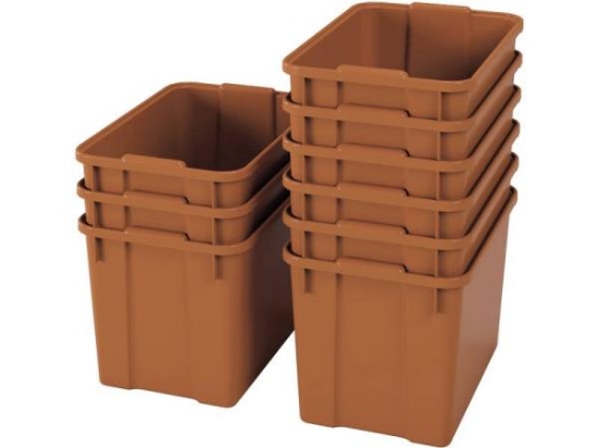 Image de Bacs en plastique extra grands Optima - éco sienne - 09