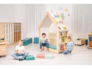 Image de Matelas pour bibliothèque avec assise, bleu émeraude