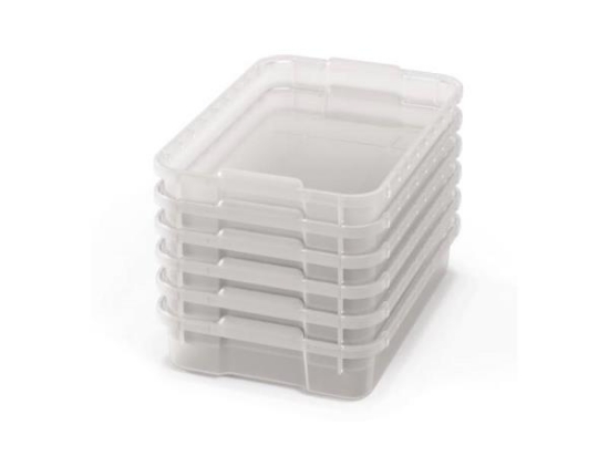 Image de 6 petits bacs en plastique Optima - transparents