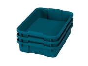 Image de 3 petits bacs en plastique Optima - éco bleu-vert