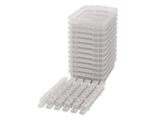 Image de 12 petits bacs transparents avec glissières Optima