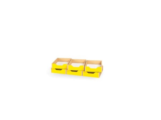 Image de 6 petits bacs en bois - Jaune