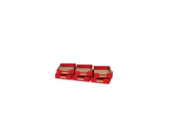 Image de 6 petits bacs en MDF - Rouge