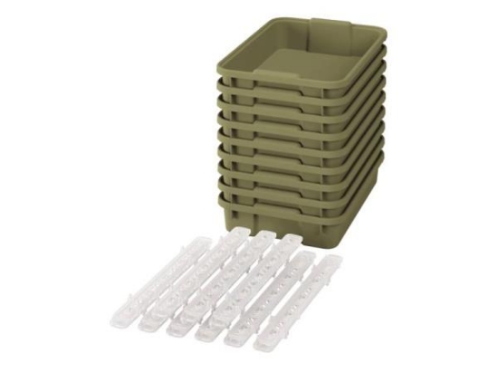 Image de Petits bacs en plastique avec glissières - eco vert clair - 09