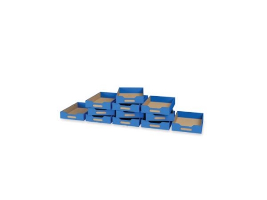 Image de 12 petits bacs en MDF - Bleu