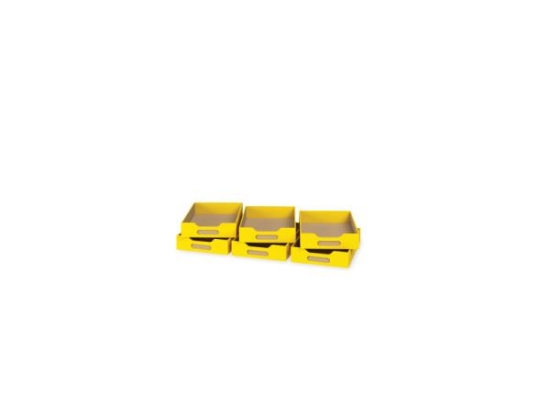 Image de 6 petits bacs en MDF - Jaune