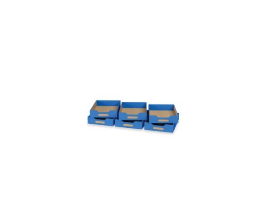 Image de 6 petits bacs en MDF - bleu