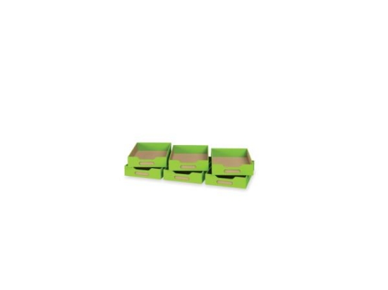 Image de 6 petits bacs en MDF - vert