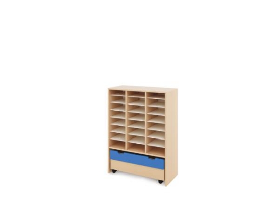 Image de Meuble de rangement X à compartiments + bac - Bleu