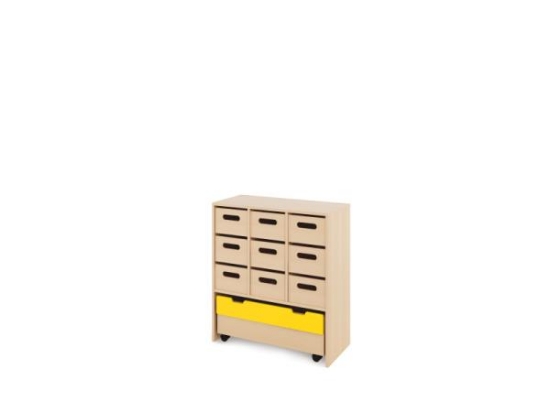 Image de Meuble de rangement L avec bacs en MDF profonds + conteneur - Eko