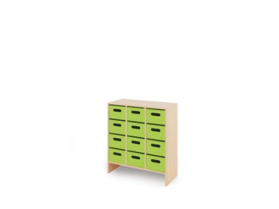 Image de Meuble de rangement L avec bacs en MDF profonds - Vert