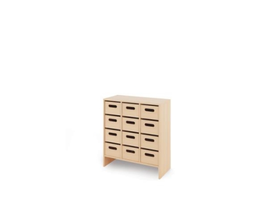 Image de Meuble de rangement L avec bacs en bois profonds - Eko