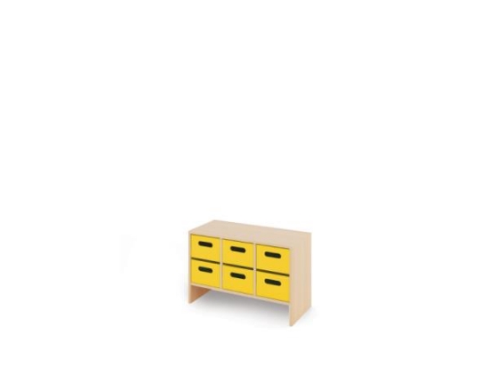Image de Meuble de rangement S avec bacs profonds en MDF - Jaune