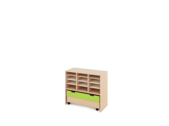 Image de Meuble de rangement M avec compartiments + conteneur - Vert