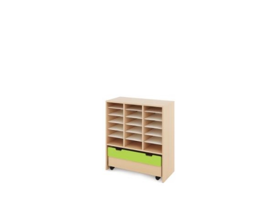 Image de Meuble de rangement L avec casiers et bac - Vert