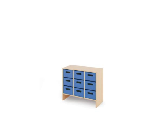 Image de Meuble de rangement M avec bacs en MDF profonds - Bleu