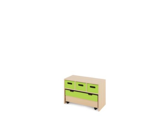 Image de Meuble de rangement S avec bacs en MDF profonds + bac - Vert