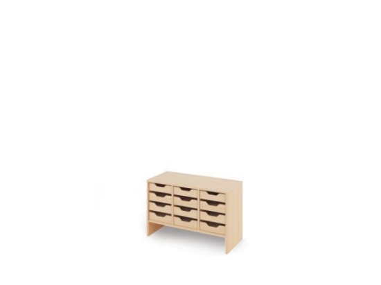 Image de Meuble de rangement S avec bacs en MDF peu profonds - Eko