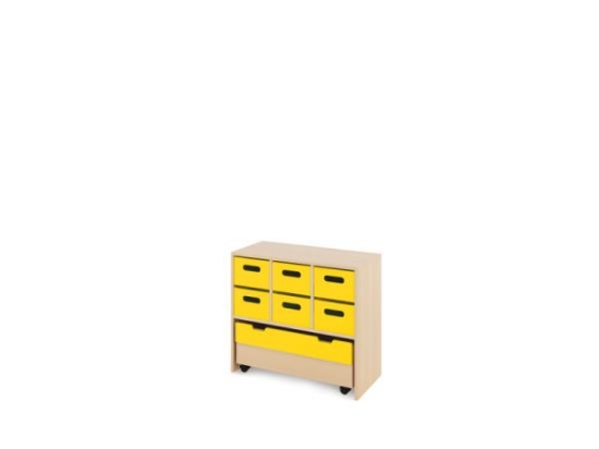 Image de Meuble de rangement M avec bacs en MDF profonds + bac - Jaune
