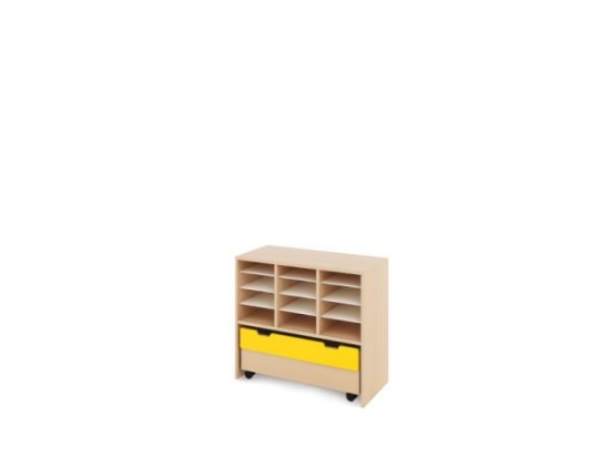 Image de Meuble de rangement M à compartiments + bac - Jaune