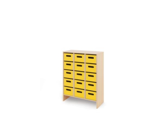 Image de Meuble de rangement X avec bacs en MDF profonds - Jaune