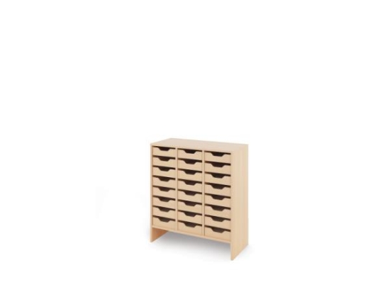 Image de Meuble de rangement L avec bacs en MDF peu profonds - Eko