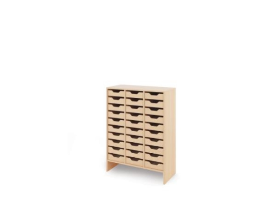 Image de Meuble de rangement X avec bacs en bois peu profonds - Eko