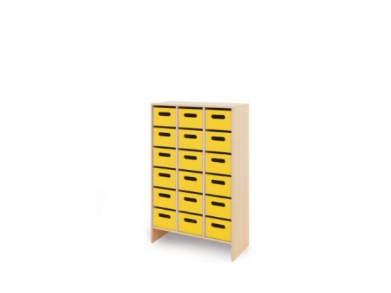 Image de Meuble de rangement XL avec bacs en bois profonds - Jaune
