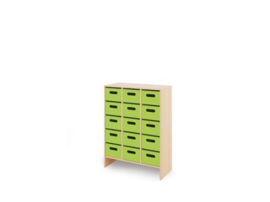 Image de Meuble de rangement X avec bacs en bois profonds - Vert