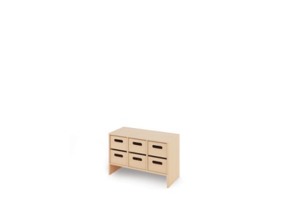 Image de Meuble de rangement S avec bacs en bois profonds - Eko