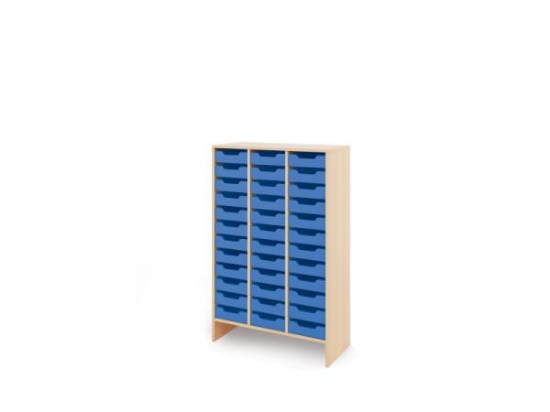 Image de Meuble de rangement XL avec bacs en MDF peu profonds - Bleu