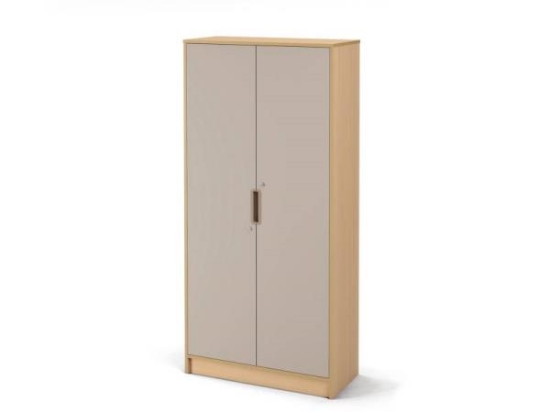 Image de Armoire penderie haute 92 avec portes et serrure - Sable