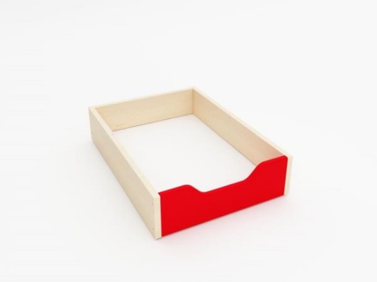 Image de Bac en bois peu profond rouge