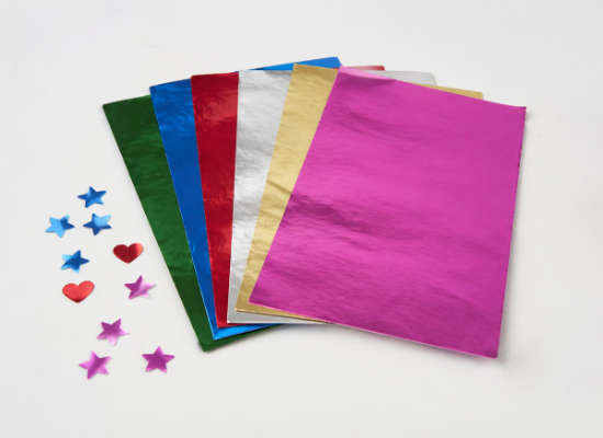 Image de Papier métallisé de couleur, lot de 100 feuilles