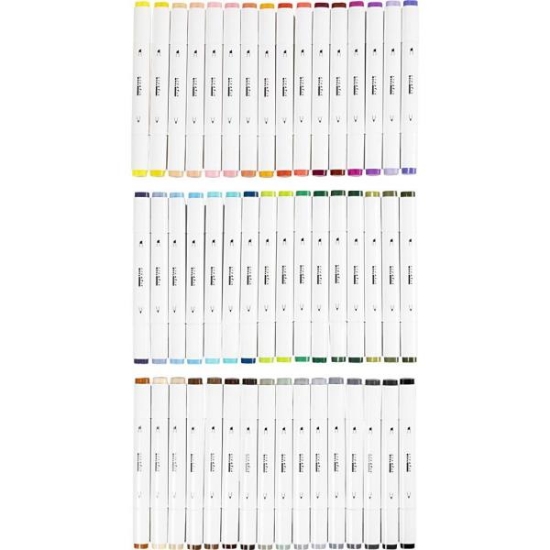 Image de Feutres à alcool double pointe, 48 pièces