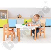 Image de Chaise en bois avec accoudoirs + ceinture sécurité H 21 cm