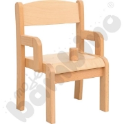 Image de Chaise en bois avec accoudoirs + barre anti-glisse H 21 cm