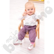 Image de Chaise en bois avec accoudoirs + barre anti-glisse H 21 cm