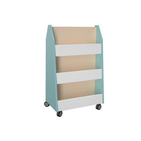 Image de Quadro étagère-bibliothèque double face, turquoise pastel