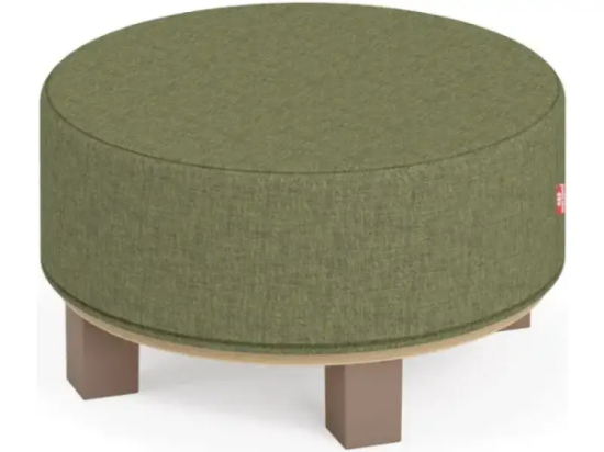 Image de Pouf rond vert bouteille sur pieds Media Kids