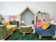 Image de Canapé vert bouteille avec pieds, collection Media Kids