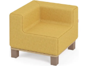 Image de Fauteuil d’angle jaune moutarde avec pieds. Collection Media Kids