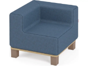Image de Fauteuil d'angle bleu marine avec pieds. Collection Media Kids